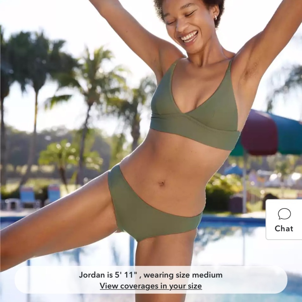 Aerie bikini bottom full coverage medium jade green aerie